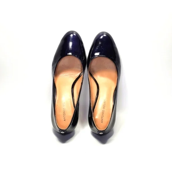Antonio Melani Fallon Shoes Black Leather Heels Size 10 - Picture 10 of 14